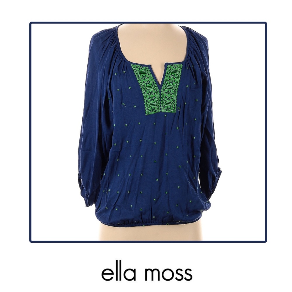 Boho Beauty: Ella Moss Blue & Green Blouse (M)